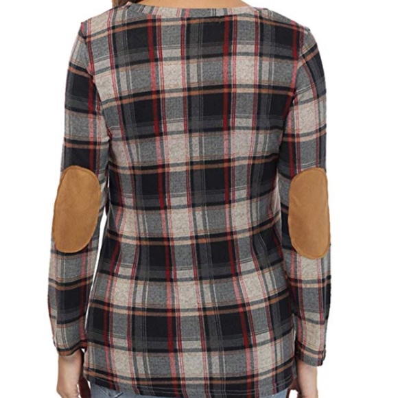 Side Buttons Long Sleeve Tunic Sweater Blouse - Picture 3 of 3